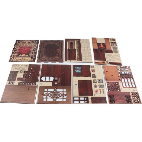 Serre-livres puzzle en bois à monter soi-même, serre-livres 3D avec LED, décoration pour étagère. (1/5)