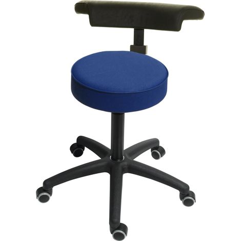 STIER Drehhocker Ø 360 mm atollblau 360° Arm-/Rückenlehne höhenverstellbar (1/3)