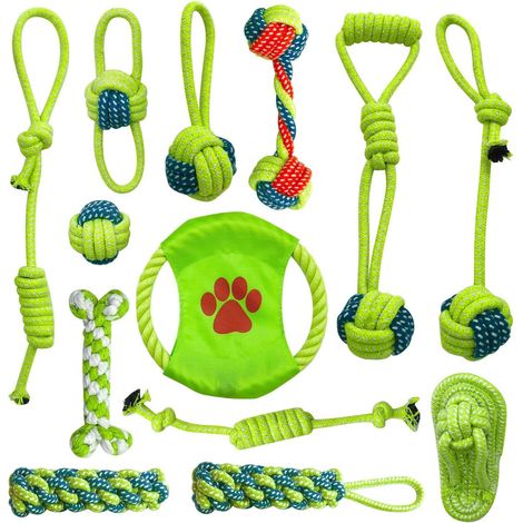 Jouet pour chien lot de 15 cordes à mâcher résistant lavable sûr mignon nettoyage facile convient aux petits et moyens chiens (1/5)