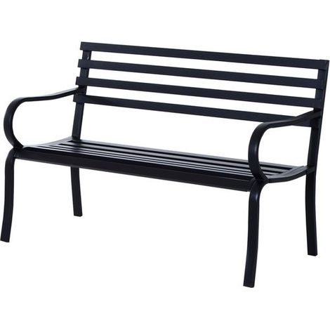 banc de jardin 2 places Jack noir (1/5)
