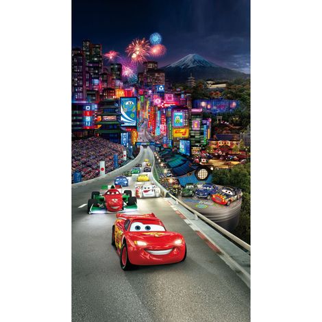 Voilage taille L Cars Flash Mc Queen la parade de Disney 140CM X 245CM (1/3)