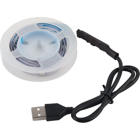 Bande LED RGB 5V alimentée par USB, changement de couleur, avec bouton de commande pour chambre, 2 m (6,6 pi) (1/5)