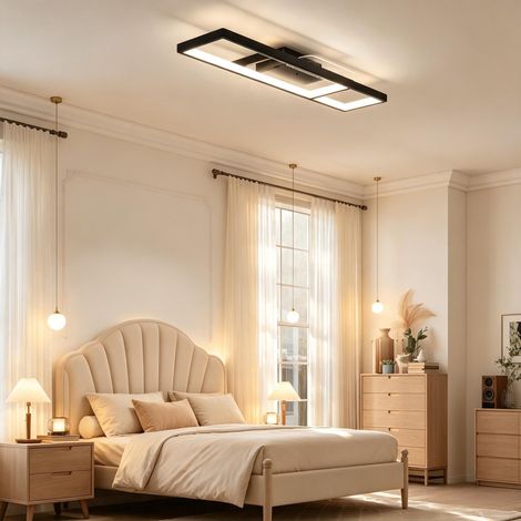 Panneau LED rectangulaire 43W 70x30cm, 4600 lumens, température 3000-6000K, télécommande incluse, plafonnier moderne avec variateur de couleur (1/5)