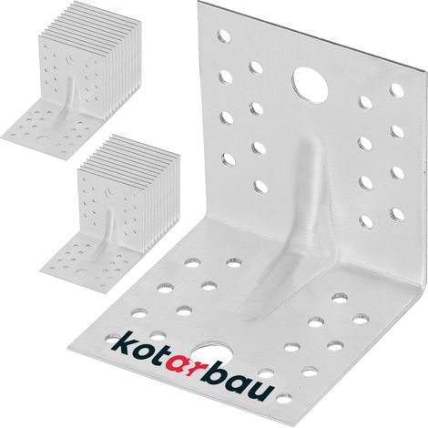 KOTARBAU® 25 Pièces Équerre De Fixation - Acier Galvanisé - 80 x 80 x 80 mm - Argent - Renfort D'Angle Métal - Équerre de Fixation Renforcée - 90 Degrés (1/5)