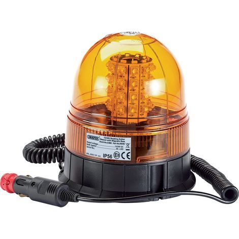 Draper 12/24V LED Magnetic Base Beacon with Rotating Beacons, 400 Lumens (1/5)