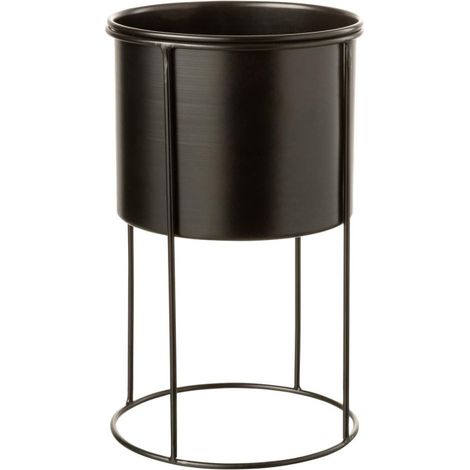 Cache-Pot sur Pied Design "Métal" 33cm Noir (1/2)