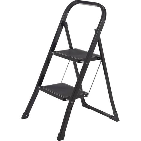 TOOLCRAFT TO-10398468 acier Marchepied pliant pliable, montage sans outils Hauteur de travail (max.): 2.47 m noir EN 14