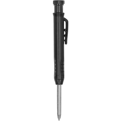 Kit de crayons de charpentier mécaniques avec taille-crayon intégré et recharges de 2,8 mm, noir.