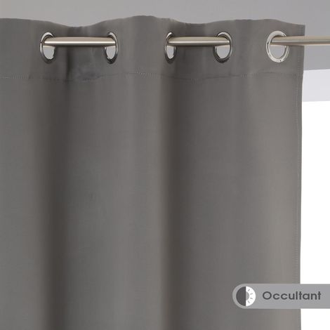 Paire de rideaux occultants coloris gris clair 135x240cm