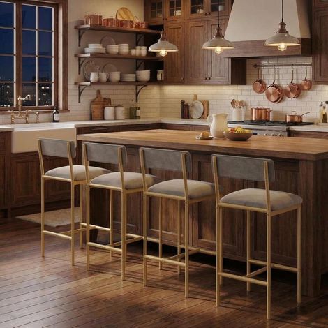 Lot de 8 tabourets de bar 65cm avec dossier (1/5)