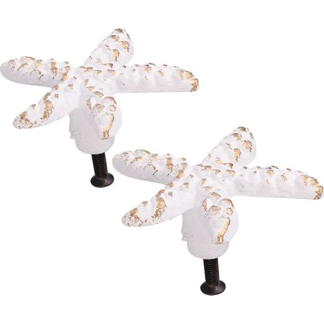 Poignées et griffes de sécurité rétro au design oriental avec 2 pièces style blanc, meubles (1/5)