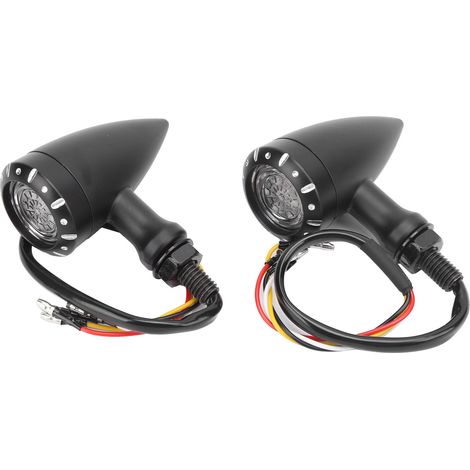 Clignotant Moto 12V Vintage Indicateur Flash Double Couleur LED Universel (1/5)