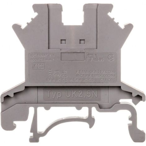 Conector de barra colectora pasante de 2 hilos 0,2-4 mm2 gris Reino Unido 2,5 N 3003347