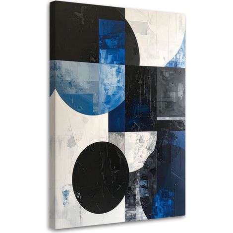 Quadro su tela, Forme circolari astratte blu, 20x30 (1/5)
