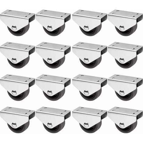 16er Set SO-TECH Kastenrolle PASSAU (Ø 40 mm, für Unterbaumontage, dunkelgrau)