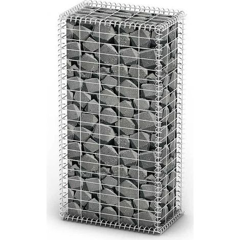 Gabion avec couvercle, fil de fer galvanisé, 100 x 50 x 30 cm