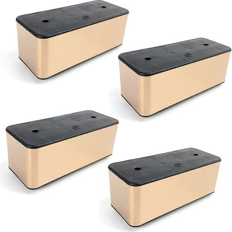 Verstellbare Schrankfüße, 4er-Pack, Möbelfüße aus Metall, minimalistisch, Couchtischfüße, Ersatzfüße für TV-Schränke, Sofas, Schränke, Hocker, Kunststoff + St-Rechteck-Gold