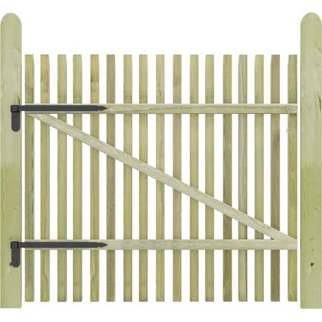 Portillon bois en piquets 100x100 cm – Bois de pin imprégné – Résistant aux intempéries et à la pourriture – Écologique et durable – Inlife