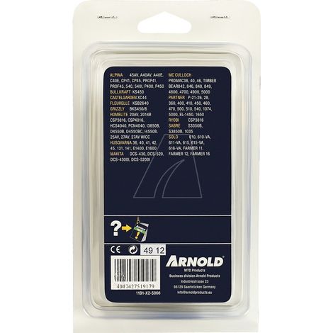 Cadena de motosierra 325"/1,3 mm - 66 eslabones de transmisión - cuchillas semicirculares ARNOLD