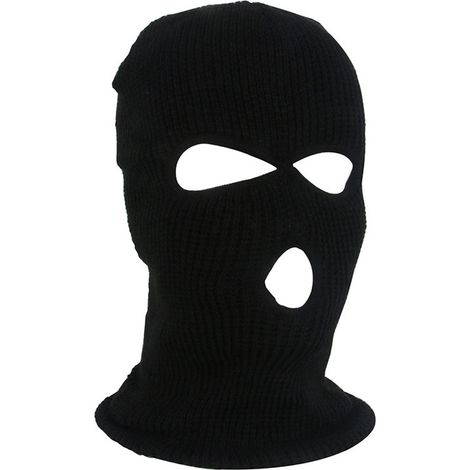 ABYSSE-1 masque d'hiver chaud, masque à 3 trous, masque tricoté pour le ski et le vélo par temps froid, masque multifonctionnel, bonnet de ski pour moto et vélo, noir (1/5)