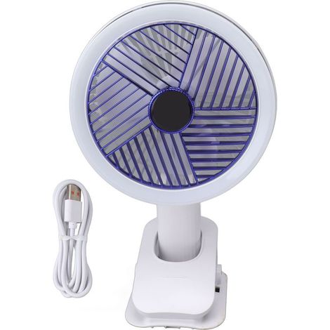 Ventilateur Clip USB avec LED Rechargeable 4000mAh Ventilateur Bureau Ventilateur Plafond Multi-Fonctions (1/5)