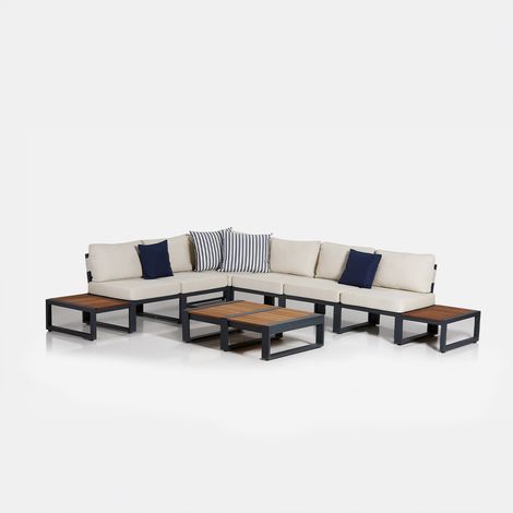 Ecksofa für den Garten mit Beistelltischen La Puerta