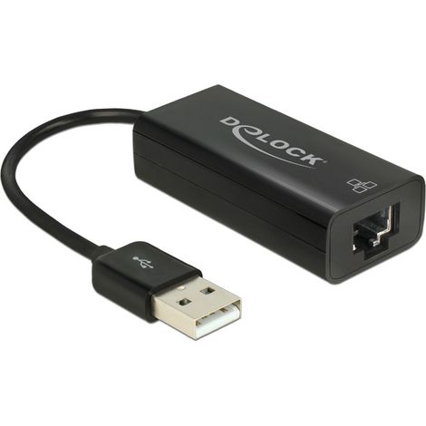 Adaptador DeLOCK USB 2.0 Tipo-A macho a RJ45 hembra