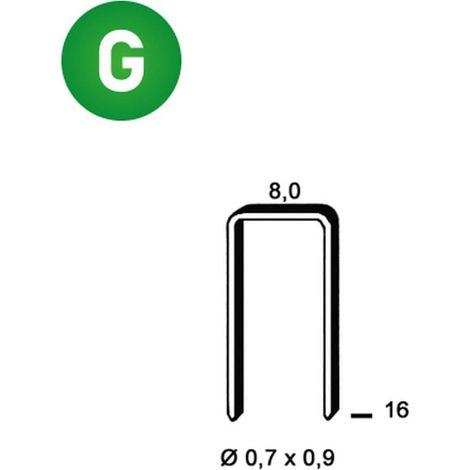 1 400 Agrafes Hb-16 - Galvanisées - 8x16x0.7x0.9 mm - D-Work