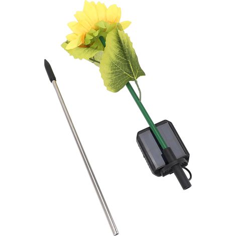 Lampe Solaire Tournesol - Design Réaliste en Tissu Soyeux, IP65 Étanche, 7 LED Chaudes, Décoration Jardin Extérieur (1/5)