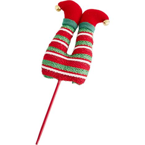 Jambes De Père Noël - Décoration De Sapin De Noël En Tissu - Pour Intérieur Et Extérieur - 31.5 X 11 X 1 Cm - 1 Pièce (1/5)