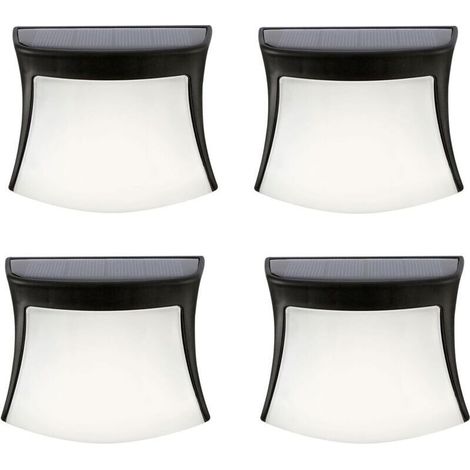 Solar-Außenleuchte, 3 wasserdichte LED-Wandleuchte, kabellose Sicherheitsbeleuchtung, Solar-Gartenleuchte für Terrasse, Hof, Haus, Einfahrt, Treppe (4er-Pack) - RW (1/4)