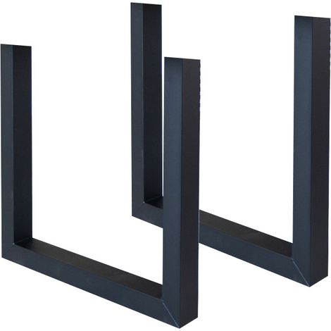 Set mit 2 Tischbeinen, U-Bein, schwarzes Metall (1/3)