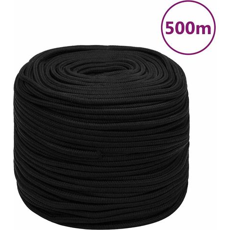 vidaXL Corde de travail Noir 6 mm 500 m Polyester (1/5)
