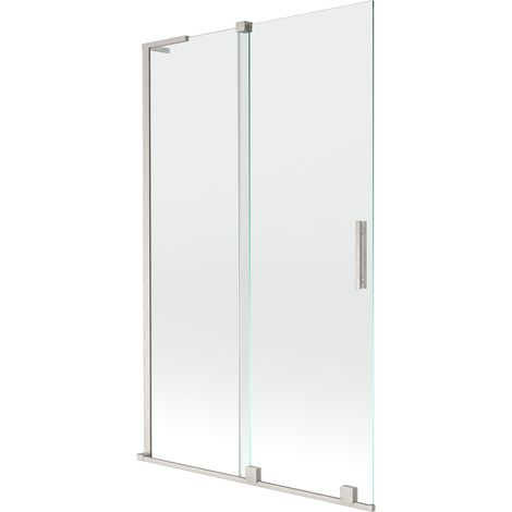 Mexen Velar L mampara de ducha de 2 alas correderas 110 x 150 cm, transparente, níquel cepillado - 896-110-003-01-97 (1/5)