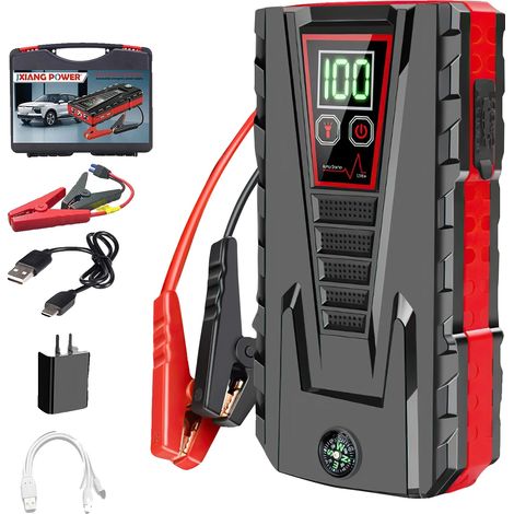 Démarreur d'urgence pour voiture, 5000A de courant de crête, capacité de batterie de 99800mAh, Mise à niveau 99800mAh (1/2)