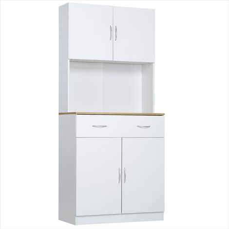 Buffet Meuble de rangement cuisine 80 x 40 x 180 cm blanc (1/5)