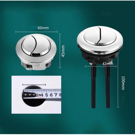 Taille Moyenne - Bouton du réservoir d'eau du couvercle des toilettes - Bouton double poussoir - 99% universel (1/4)