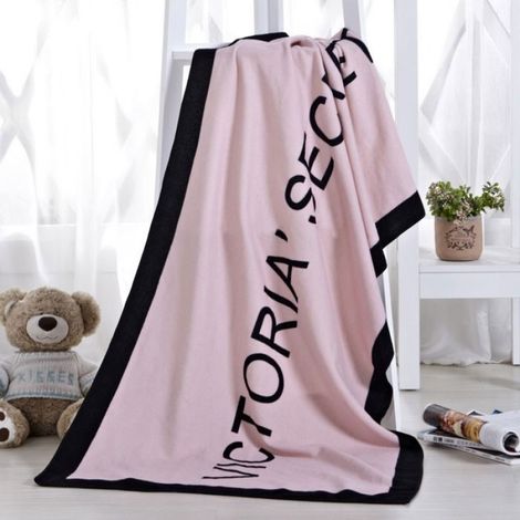 -Serviette de Bain - Victoria's Secret - 70x150cm - Microfibre - Rose et Noir - Haute Qualité (1/5)