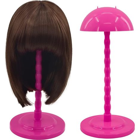 Présentoir à perruque, support à perruque en plastique de 35,5 cm (14 pouces), support de coiffure portable, robuste et antidérapant, présentoir à perruque (1/3)