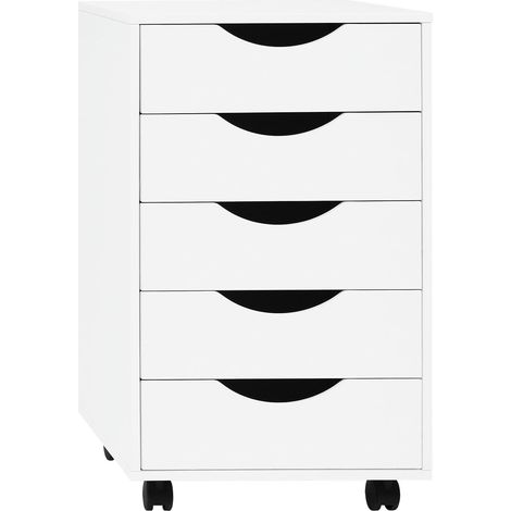 WOLTU Mobiletto con Ruote 40x40x66,5cm Bianco (1/5)