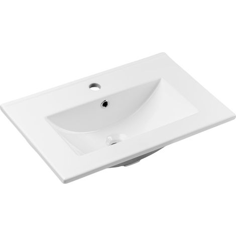 Rechteckiges Einbauwaschbecken – 60 x 39 cm – Glänzend Weiß – AUREA