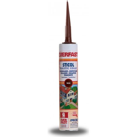 Mastic colle cartouche polyurethane monocomposant joints béton, verre, aluminium - 310 cc Marron - MATPRO (1/2)