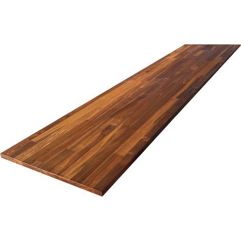 Tablette Teck huilé bois massif, L.200 x l.40 cm, Ep.18 mm