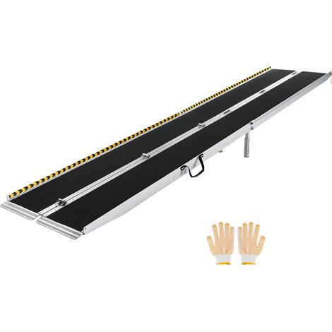 Mophorn Rampa pieghevole in alluminio resistente, 36,4 cm, con superficie antiscivolo, capacità di carico fino a 363 kg, ideale per gradini, scale, ingressi, porte e scooter (1/5)