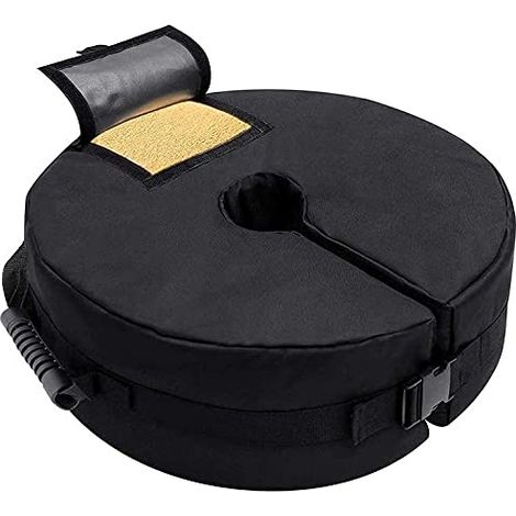 Sac De Poids pour Parasol De Patio, 46cm Support De Base De Sable Détachable Rond Résistant Aux Intempéries s'adapte Porte-à-Faux Décalé, Porte-Parapluie Ou Mât De Drapeau