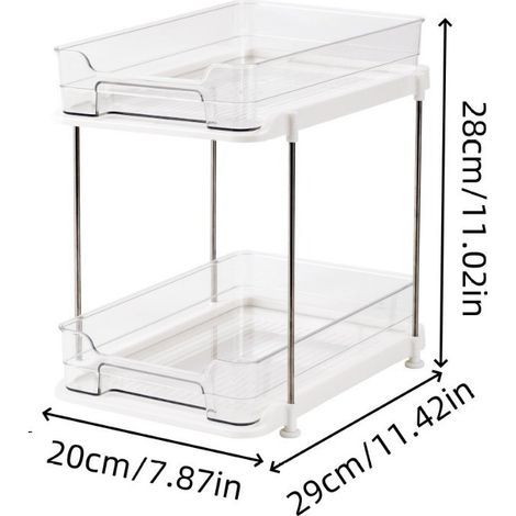 2 niveaux sous évier Stockage Cuisine Armoire Stockage Organisateur pour chambre Salle de bain Stockage de vanité Stockage de parfum (1/3)