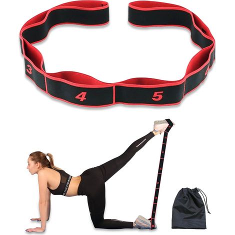 Élastique Musculation - Ensemble de 3 Bandes de Résistance avec Ancrage de Porte pour Entraînement Pilates, Yoga, Stretching, Rééducation Physique et Élastique Musculation Traction (1/5)