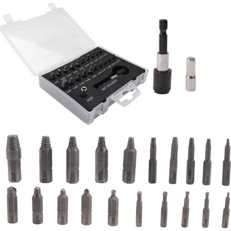 22-teiliges Schraubenausdreher-Set, HSS-Ausdreher-Set mit Bit- und Steckschlüsseladapter (1/4)