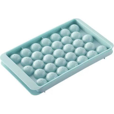 Bac À Glaçons Ronds - Moule Réutilisable 33 Cavités Ø2,2 Cm - Pour Whisky Cocktail Café - Lot De 3 Pièces Turquoise (1/4)