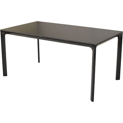 Tisch, rechteckig 156 x 90 cm Tischplatte Glas in Steinoptik